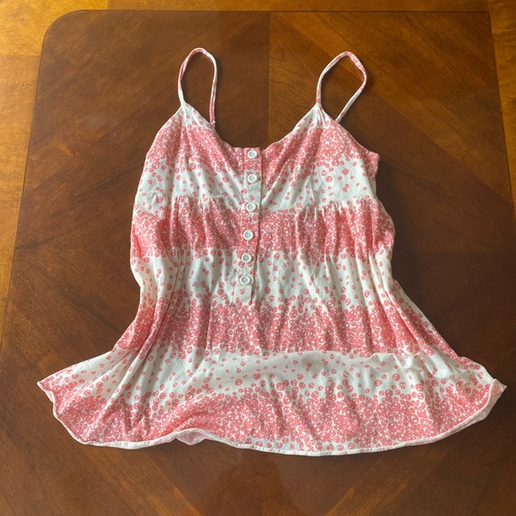 2 for $10 Delia*s 100% Cotton Pink and White tank - Picture 1 of 3